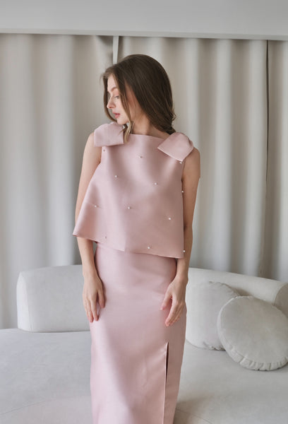 Maya top (BLUSH w/ pearls)