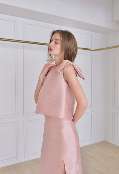 Maya top (BLUSH w/ pearls)