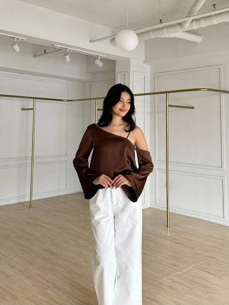 Brooklyn silk top (COCOA)