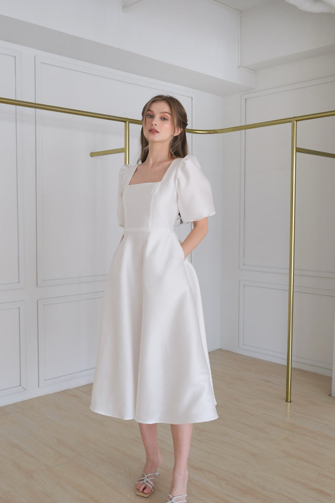 Sandrine midi dress (WHITE) Suzy Clothing Sandrine midi dress (WHITE) Suzy Clothing