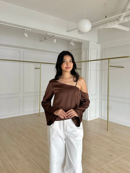 Brooklyn silk top (COCOA)
