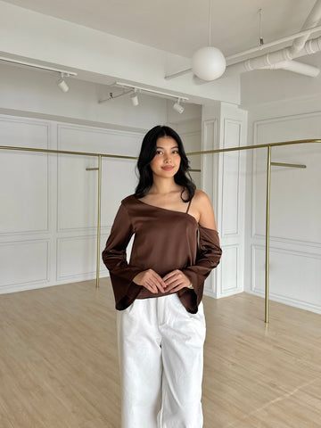 Brooklyn silk top (COCOA)