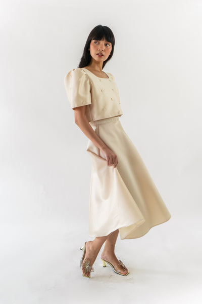 Leonor top with Teardrop pearl beadwork (PRE-ORDER in 5 colors)