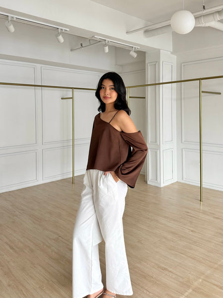 Brooklyn silk top (COCOA)
