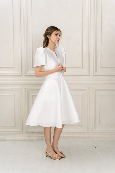 Ligaya midi dress (WHITE)