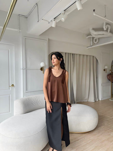 Lucy silk top (COCOA)