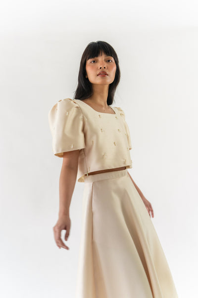 Leonor top with Teardrop pearl beadwork (PRE-ORDER in 5 colors)