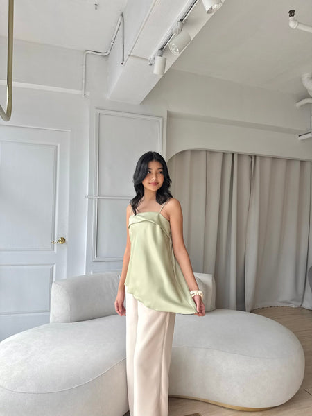 Penelope silk top (AVOCADO)