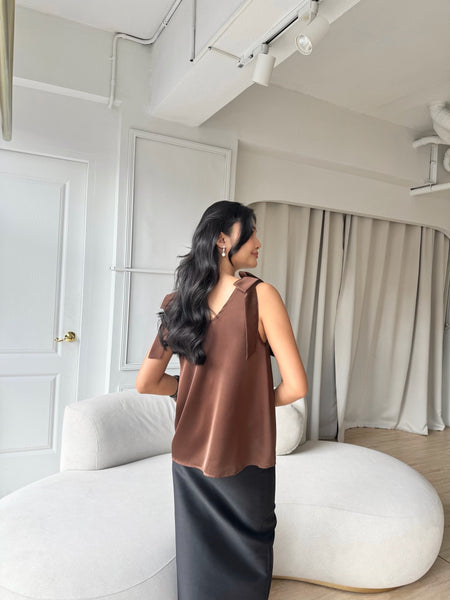 Lucy silk top (COCOA)