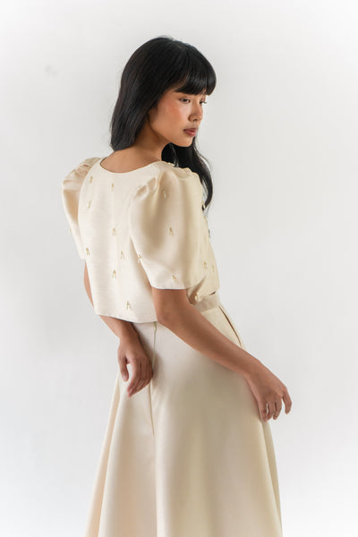 Leonor top with Teardrop pearl beadwork (PRE-ORDER in 5 colors)