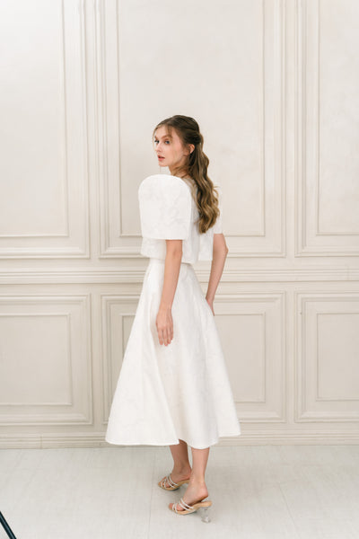 Amihan midi skirt (WHITE FLORAL)