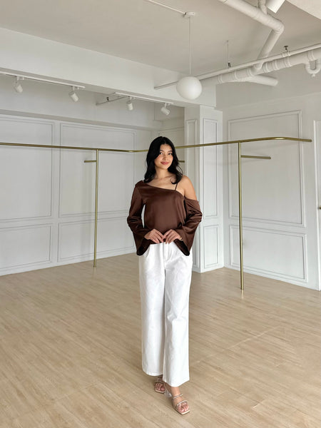 Brooklyn silk top (COCOA)