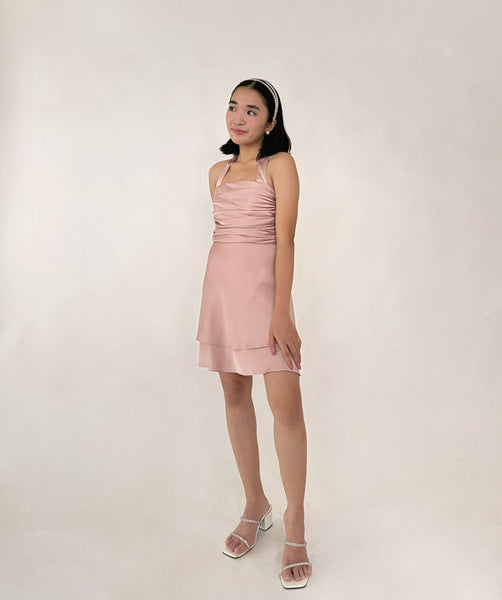 Evelyn silk dress (BLUSH)