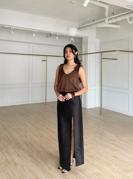 Lucy silk top (COCOA)