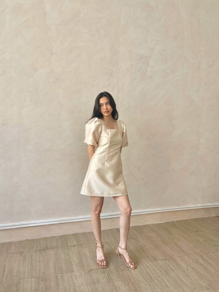 short champagne silk dress Elegant Champagne V-Neck Lace Appliqued Short Prom & Homecoming Dress