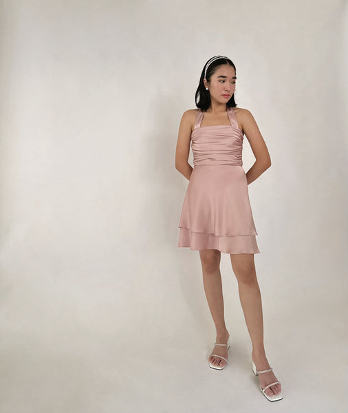 Evelyn silk dress (BLUSH)