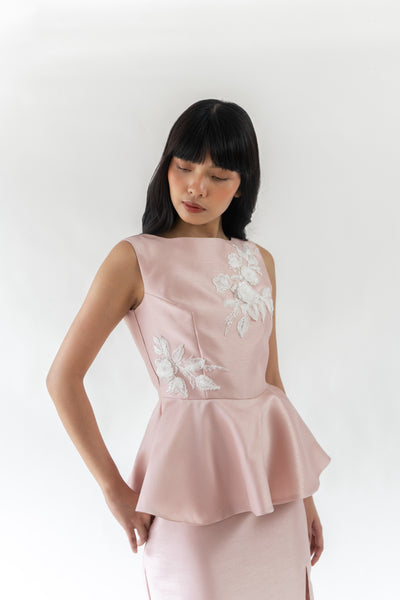 Yumi top (BLUSH with Embroidery)