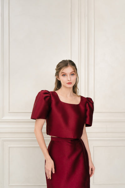 Leonor top (MAROON)