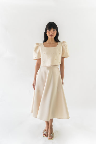 Leonor top with Teardrop pearl beadwork (PRE-ORDER in 5 colors)