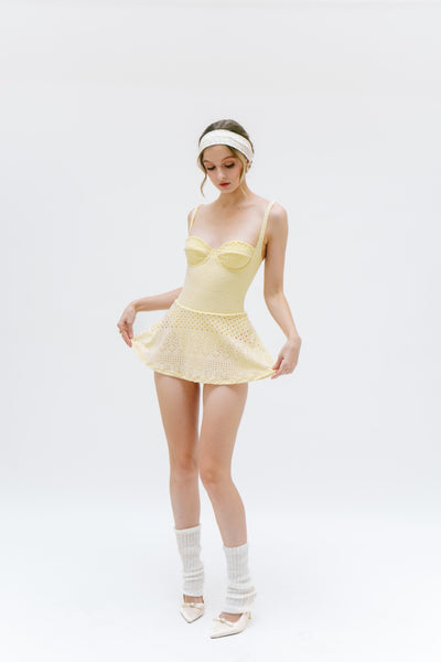 Dahlia Swim Dress (Butter Yellow)