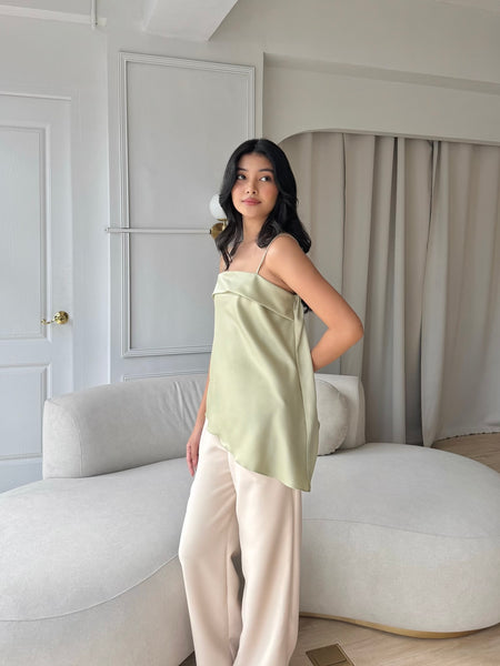 Penelope silk top (AVOCADO)