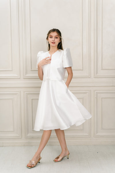 Ligaya midi dress (WHITE)