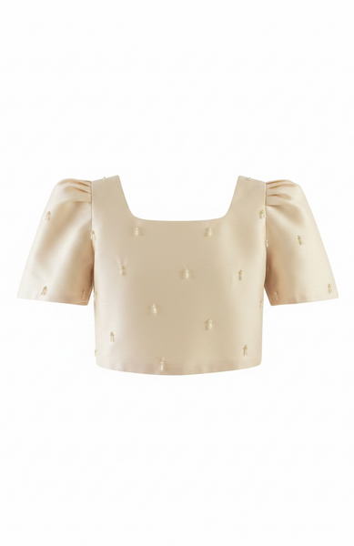 Leonor top with Teardrop pearl beadwork (PRE-ORDER in 5 colors)