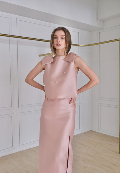 Maya top (BLUSH w/ pearls)