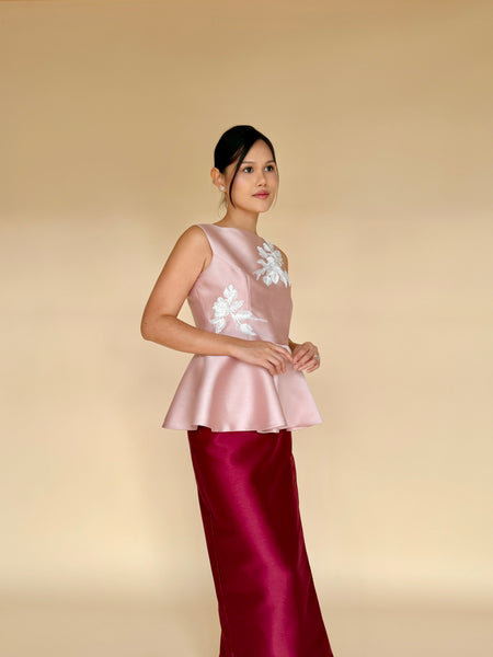 Yumi top (BLUSH with Embroidery)