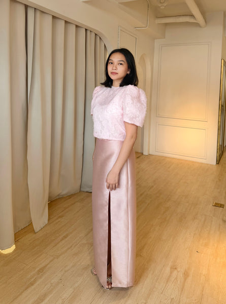 Milla top (BABY PINK EMBOSSED)