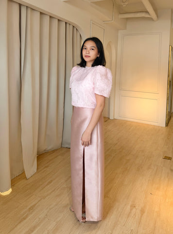 Milla top (BABY PINK EMBOSSED)
