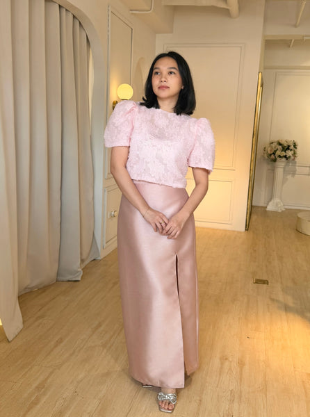Milla top (BABY PINK EMBOSSED)