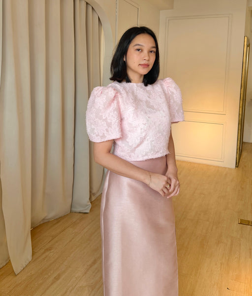Milla top (BABY PINK EMBOSSED)