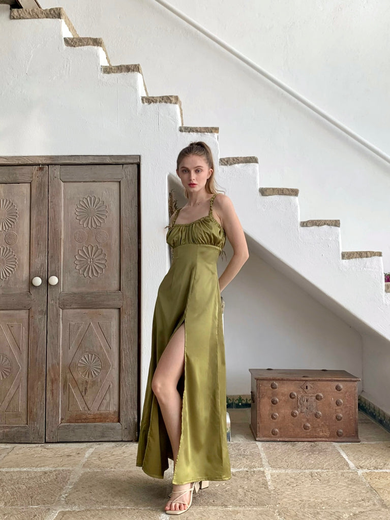 Lemon Print Dress H&m Vestiti Lunghi In Saldo Bernadette Maxi Dress (OLIVE GREEN) Suzy Clothing Lemon Print Dress H&m Vestiti Lunghi In Saldo Bernadette Maxi Dress (OLIVE GREEN) Suzy Clothing