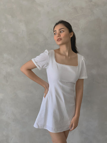 Thalia linen dress (WHITE)