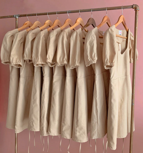 Irene linen dress (Khaki)