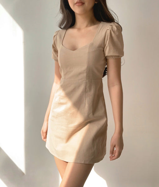 Irene linen dress (Khaki)