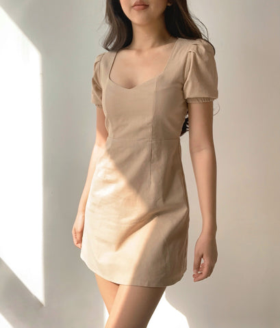 Irene linen dress (Khaki)