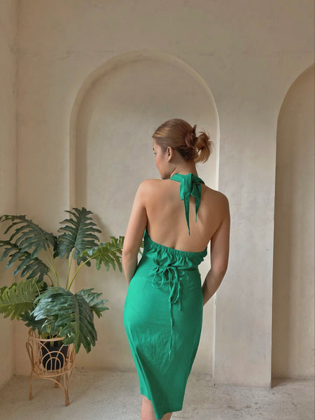 Martine linen dress (GREEN)