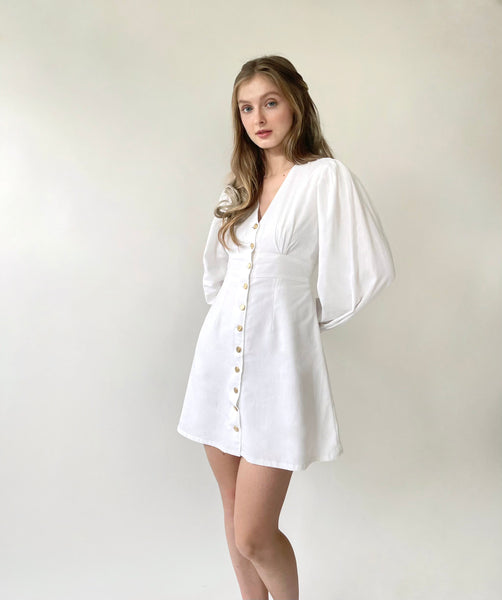 Pauline linen dress (WHITE)
