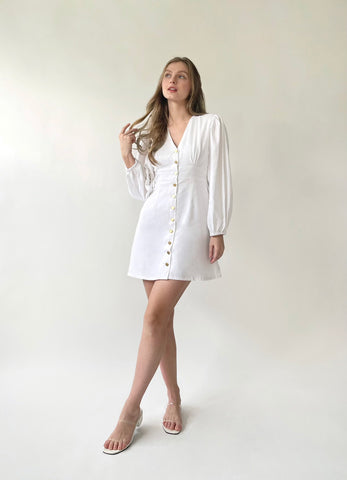 Pauline linen dress (WHITE)